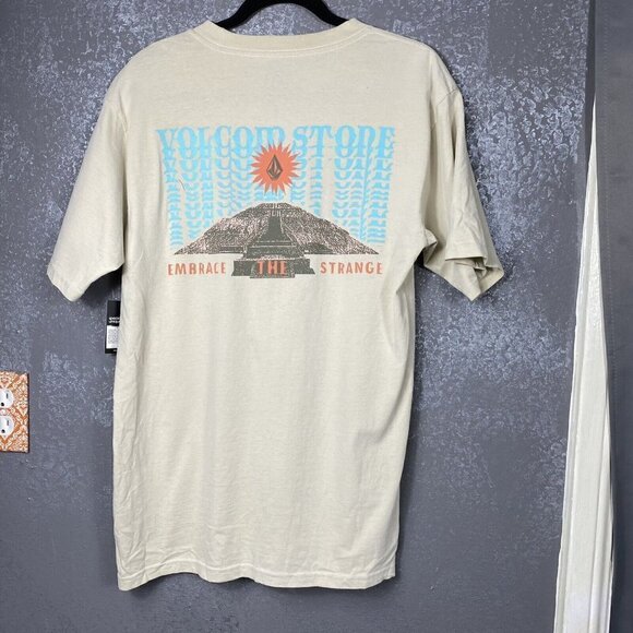 Volcom dooby short sleeve tee. “Embrace the Strange”. tan. Size small - Picture 7 of 9
